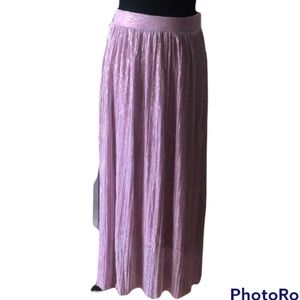 BERSHKA metallic thread midi skirt